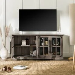 Avalene Modern Farmhouse 4 Door Glass Window Pane TV Stand For TVs Up To 65" - Saracina Home 38 Avalene Modern Farmhouse 4 Door Glass Window Pane TV Stand For TVs Up To 65" - Saracina Home -Furniture Store GUEST ceb56c53 532c 41c4 bc33 7237d1461a67