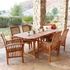 7pc Acacia Wood Patio Dining Set With Cushions - Saracina Home 10 7pc Acacia Wood Patio Dining Set With Cushions - Saracina Home -Furniture Store GUEST d09d1abb 1c4d 4708 955d 206d7388c2d0