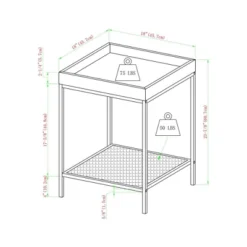 Rosalyn Urban Industrial Glam Square Tray Side Table With Metal Mesh Shelf Gray Wash - Saracina Home -Furniture Store GUEST d173d01f 5483 4990 9728 2f1962055612