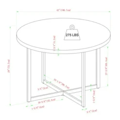 Modern 42" Round Intersecting Leg Dining Table Dark Walnut - Saracina Home -Furniture Store GUEST d1ae7de7 e32a 45f4 b582 bd6267739b02