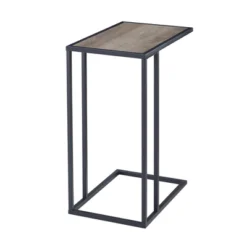 23" Modern Rectangle Two-Tone C Side Table With Metal Base - Saracina Home -Furniture Store GUEST d20774fc 5fe4 4fa9 bf5f cf9fd585efd4