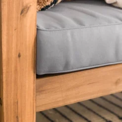 Galia Square Leg Acacia Wood Patio Loveseat With Cushions - Brown - Saracina Home -Furniture Store GUEST d2ed3c81 9739 462a bb73 fd1b3f7c05ae