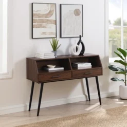 Modern 2 Drawer Angled Console Table - Saracina Home -Furniture Store GUEST d4758a65 5a00 4daa b3b5 3f324d3ec3e0
