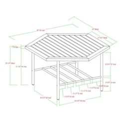 Saybrook Modern Metal And Wood Patio Hexagon Coffee Table - Dark Brown - Saracina Home -Furniture Store GUEST d69fcad8 dd78 44f7 9cb3 7ab9f63b2a4f