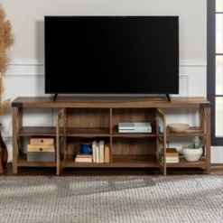 Sophie Rustic Farmhouse X Frame Glass Doors TV Stand For TVs Up To 80" Rustic Oak - Saracina Home 26 Sophie Rustic Farmhouse X Frame Glass Doors TV Stand For TVs Up To 80" Rustic Oak - Saracina Home -Furniture Store GUEST d6d2292c 18ca 4be9 ad8e 5e85a70830ba