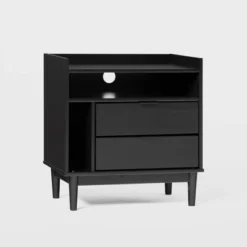 Mid-Century Modern Solid Wood 2 Drawer Nightstand - Saracina Home -Furniture Store GUEST d70ecd23 c6fd 4f28 9077 ece35b3d75c2