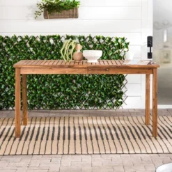 Acacia Wood Patio Simple Rectangle Dining Table - Saracina Home -Furniture Store GUEST d71448eb 7214 48b4 83a5 08c28939f243