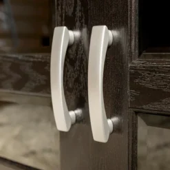 Modern 2 Glass Door Corner TV Stand For TVs Up To 50" Black - Saracina Home -Furniture Store GUEST d72c633f c17f 461c 967e d9587c3dce71