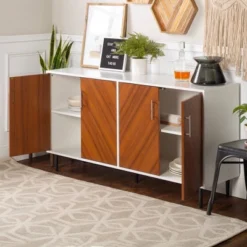 Angelo Modern Bookmatch 4 Door Sideboard - Saracina Home -Furniture Store GUEST d863a166 4124 462b a847 cb74134e7fb2