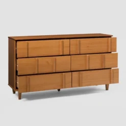 Modern Vertical Accent Solid Wood 6 Drawer Double Dresser - Saracina Home -Furniture Store GUEST dad44077 d13a 4df5 9c02 138c7fbc4767