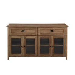 Millia Transitional Farmhouse 4 Door Sideboard With Glass Panels - Saracina Home -Furniture Store GUEST dc2c70e7 4d7c 4a18 8c8e b77c61a85f71