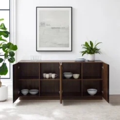 Contemporary Storage With 4 Doors Sideboard - Saracina Home -Furniture Store GUEST dde73520 bee9 4841 b01e afd30233f4c4