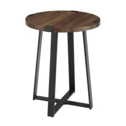 Wrightson Urban Industrial Faux Wrap Leg Round Side Table - Saracina Home -Furniture Store GUEST de11acff 57fb 43ae ba23 8b22beb8247c