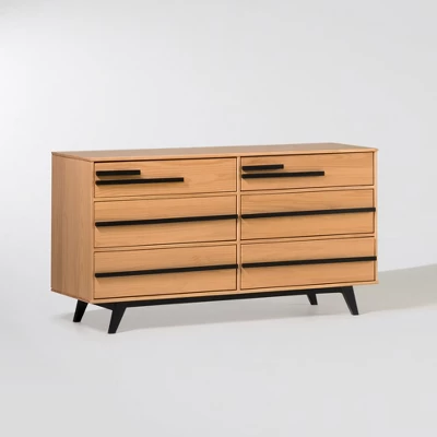 Modern 6 Drawer Double Dresser With Long Handles - Saracina Home 2 Modern 6 Drawer Double Dresser With Long Handles - Saracina Home - Image 2