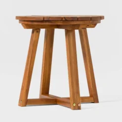 Saracina Home Modern Slatted Round Acacia Accent Table -Furniture Store GUEST de3d732c 9089 4af5 ba4e 771d7a17a81e