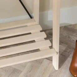 68" Solid Wood X Back Angled Hall Tree White Wash - Saracina Home -Furniture Store GUEST e2ae4dbe a162 490a ba4c 92c18c571466