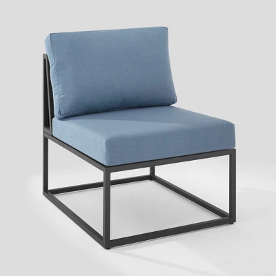 Outdoor Modern Modular Patio Side Chair Blue - Saracina Home 1 Outdoor Modern Modular Patio Side Chair Blue - Saracina Home