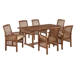 7pc Acacia Wood Patio Dining Set With Cushions - Saracina Home 13 7pc Acacia Wood Patio Dining Set With Cushions - Saracina Home -Furniture Store GUEST e337eac1 6660 4fee 8206 29a97ef71e04