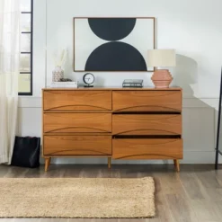 Mid-Century Modern Contoured 6 Drawer Dresser - Saracina Home -Furniture Store GUEST e3d278c0 2027 4917 98d0 1a8a534d229b