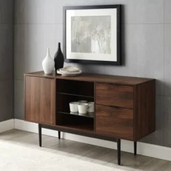 Timothy Modern Lifted Triple Storage Sideboard Dark Walnut - Saracina Home -Furniture Store GUEST e4e0c502 8dfa 4daf bdd7 3726f1f0be20