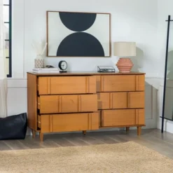 Modern Vertical Accent Solid Wood 6 Drawer Double Dresser - Saracina Home -Furniture Store GUEST e753dc22 de34 49bc ae94 f6904a57d6b7