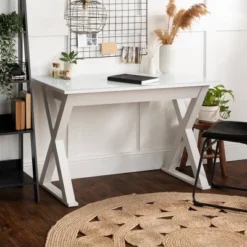 Glass Top Writing Desk With Drawer - Saracina Home -Furniture Store GUEST e7748171 be4d 44e9 ad5a 4e0b23caacd6