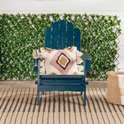 Genovia Transitional Acacia Wood Outdoor Adirondack Chair With Wine Holder - Saracina Home -Furniture Store GUEST e7d6dbd2 1ef7 44e5 9f1f 7344226c866b