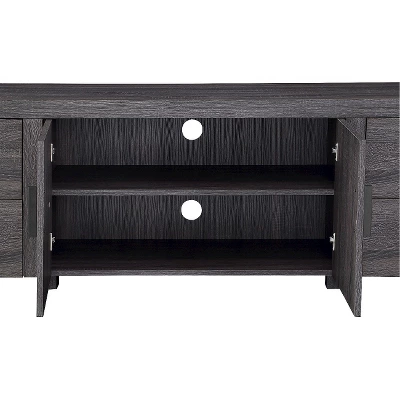 Modern Urban Industrial TV Stand For TVs Up To 80" Charcoal - Saracina Home 2 Modern Urban Industrial TV Stand For TVs Up To 80" Charcoal - Saracina Home - Image 2