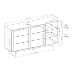 Shing Modern Striped Door 60" Sideboard With Glass Shelves Dark Walnut - Saracina Home -Furniture Store GUEST e9b1d9ab 09fe 45fd 9f24 82ba993076eb