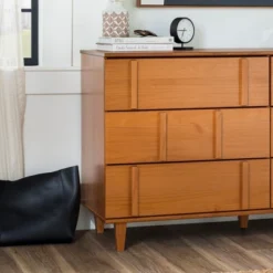 Modern Vertical Accent Solid Wood 6 Drawer Double Dresser - Saracina Home -Furniture Store GUEST ecd1a6a7 d1a6 47ae 824e b8cf9035d902