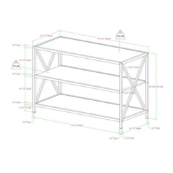 25.62" X Frame Metal And Wood Media Bookshelf - Saracina Home -Furniture Store GUEST ecd624a7 487c 4307 a775 37bc46fb3460