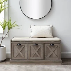 Farmhouse 40" 3 Drawer Storage Bench With Cushion - Saracina Home -Furniture Store GUEST ed8704e6 f024 4e62 a784 df82d9c1ca48