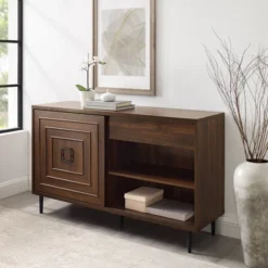 52" Modern Sliding Door Sideboard Dark Walnut - Saracina Home -Furniture Store GUEST ee2cb211 435f 4c05 af57 9b154e1bca90