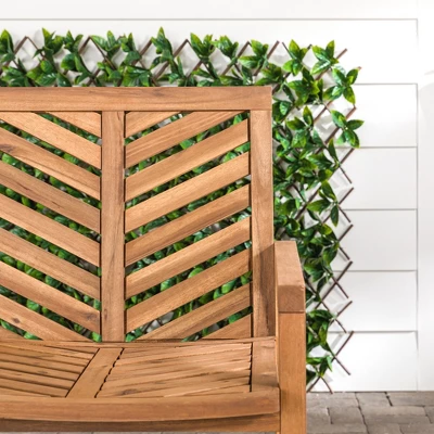 Slatted Chevron Acacia Wood Patio Loveseat – Saracina Home 11 Slatted Chevron Acacia Wood Patio Loveseat – Saracina Home - Image 11