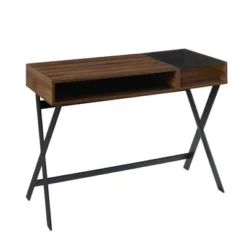 Modern Mixed Material Open Storage Computer Desk - Saracina Home -Furniture Store GUEST f0feb8f6 a1b0 410c 9392 29f7798db36f