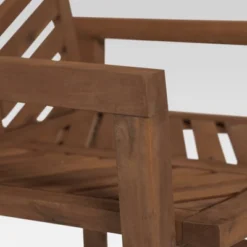 3pc Slatted Chevron Acacia Wood Patio Chat Set - Saracina Home -Furniture Store GUEST f11d65d5 c8b8 4611 86f3 d8b700f13a02