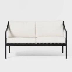 Saracina Home Mid-Century Modern Slatted Acacia Outdoor Bench With Cushions -Furniture Store GUEST f159d085 5aa2 453a a258 0e99b25d8120