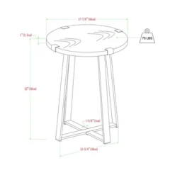 Set Of 2 Wrightson Urban Industrial Wrap Leg Round Side Tables Dark Walnut - Saracina Home -Furniture Store GUEST f1c3ab22 5789 47d3 b099 7e2bf541135c