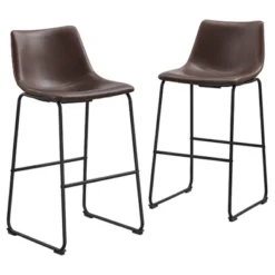Set Of 2 Laslo Modern Upholstered Faux Leather Barstools - Saracina Home -Furniture Store GUEST f3832c91 22cd 4a53 ae8b 5976ad6a7e26