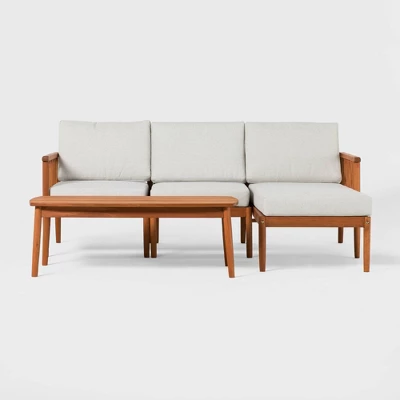 Saracina Home 4pc Modern Boho Eucalyptus Spindle Outdoor Sectional Set 9 Saracina Home 4pc Modern Boho Eucalyptus Spindle Outdoor Sectional Set - Image 9