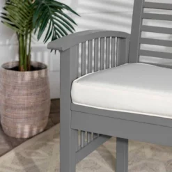 Ravenscroft Modern Boho Acacia Wood Slatted Outdoor Loveseat With Cushion - Saracina Home -Furniture Store GUEST f46be8ab a007 4035 83b9 ae5457706df9