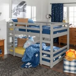Twin Over Twin Indy Solid Wood Low Bunk Bed - Saracina Home -Furniture Store GUEST f4a7cd82 6f05 4d13 9375 1d95fbdd13ee