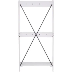 68" Solid Wood X Back Angled Hall Tree White Wash - Saracina Home -Furniture Store GUEST f4c3d1cc 6437 47e5 8991 237afb08aaf8