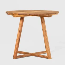 Saracina Home 36" Modern Acacia Slatted Round Outdoor Dining Table -Furniture Store GUEST f55c8a51 8216 4e62 9551 fd35067c85af