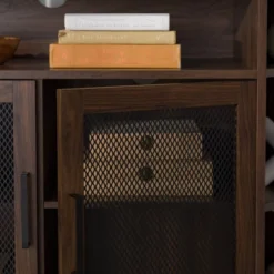 Corner TV Stand For TVs Up To 55" With Metal Mesh Doors - Saracina Home -Furniture Store GUEST f7946c24 a0ab 4143 86b9 94652f349724