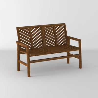 Slatted Chevron Acacia Wood Patio Loveseat – Saracina Home 18 Slatted Chevron Acacia Wood Patio Loveseat – Saracina Home - Image 18