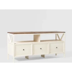 Farmhouse 3 Drawer Wood TV Stand For TVs Up To 65" - Saracina Home -Furniture Store GUEST fecee8bb 867b 4497 a2fe de792e75020c